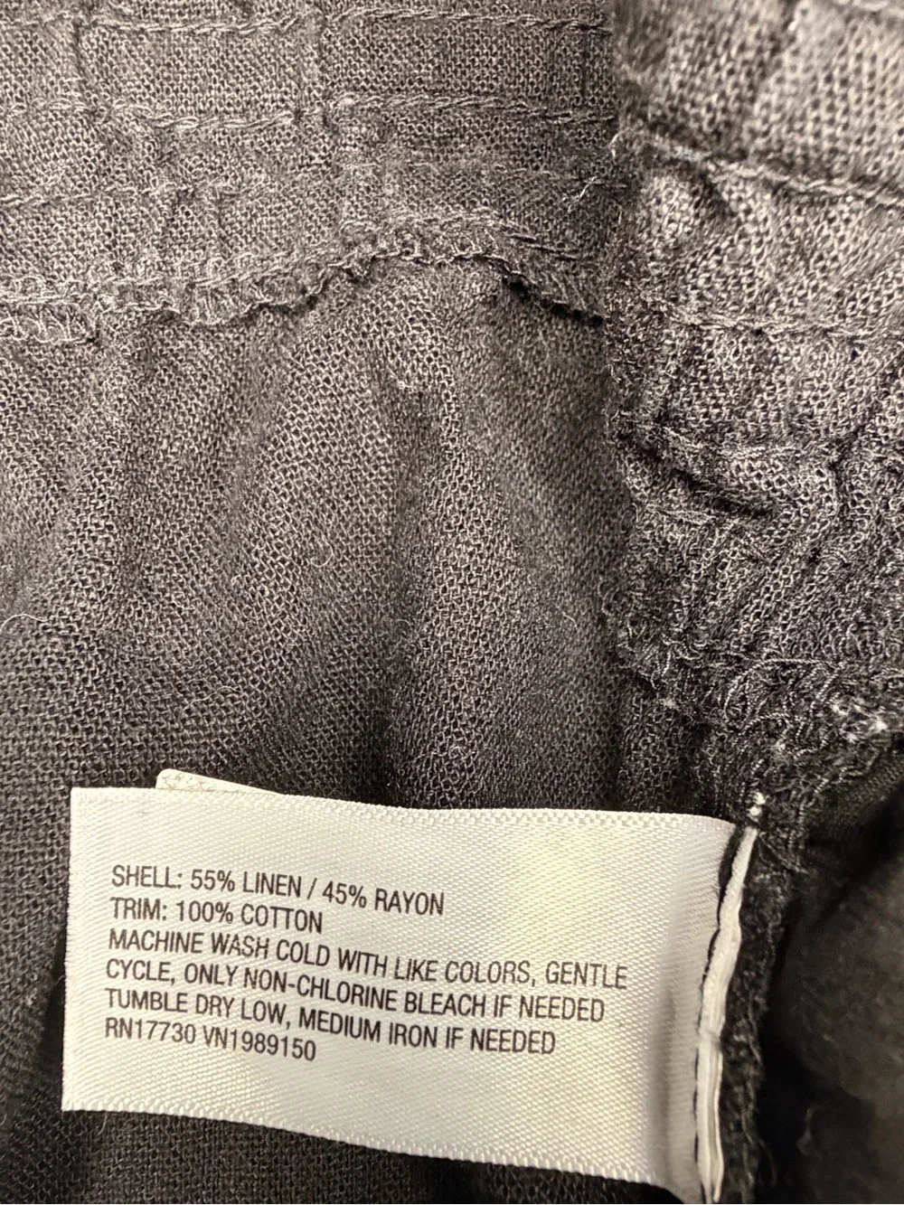 A New Day Black Linen Blend Pull On Shorts Size M Coastal Summer